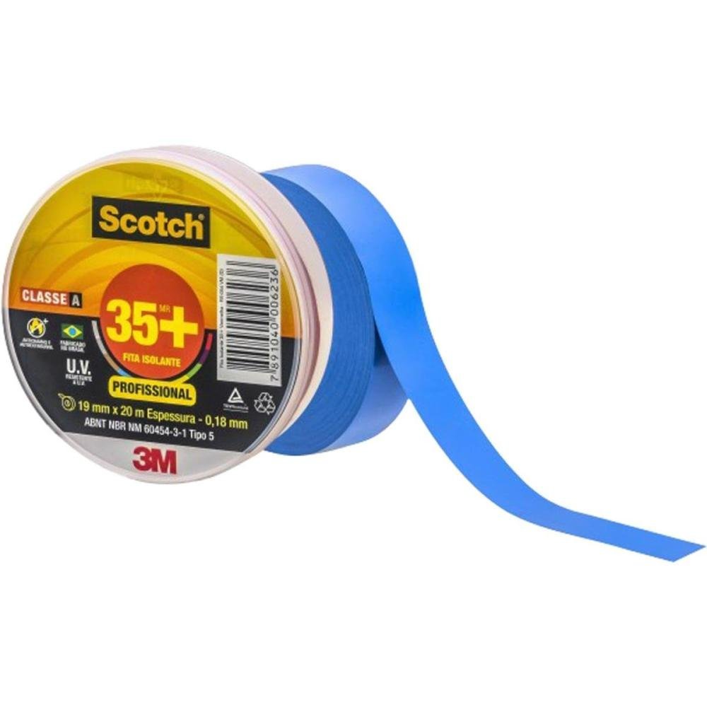 Fita Isolante 19x20m Scotch 35+ Azul 3M Un.Venda: PC/1