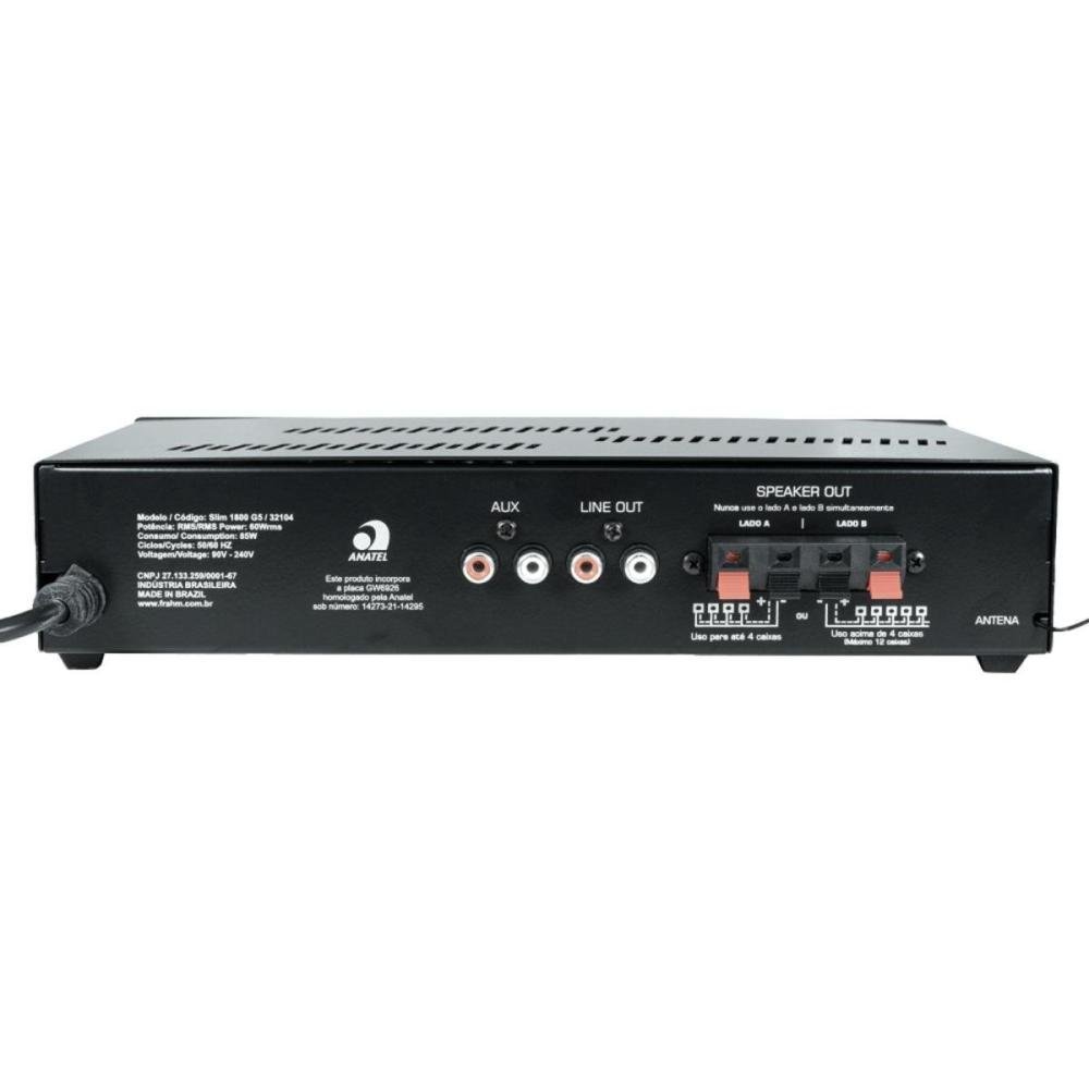 Amplificador Frahm Slim 1800 G5 60w Rms Un.Venda: PC/1