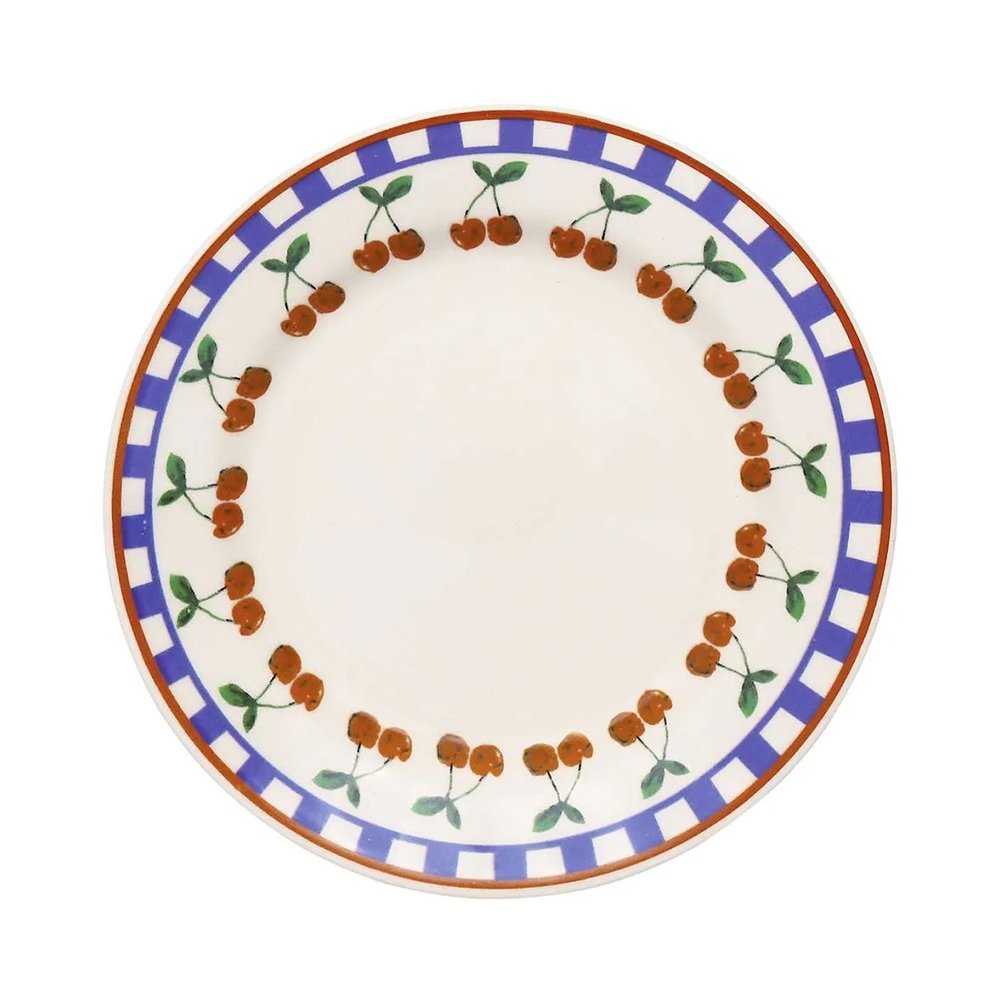 Prato Biona Donna Jardim de Cerejas Raso 24cm 149866 - Embalagem com 12 Peças