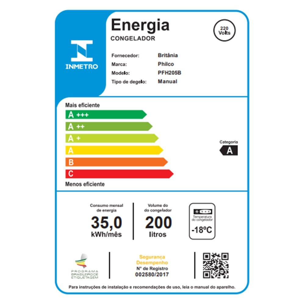 Freezer Horizontal Philco 199 Litros PFH205B - Dupla Função, 220V