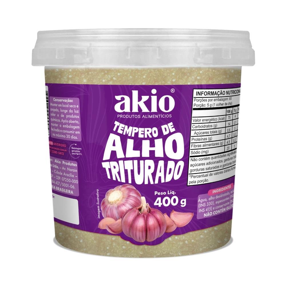 Alho triturado Akio cx 24/400g