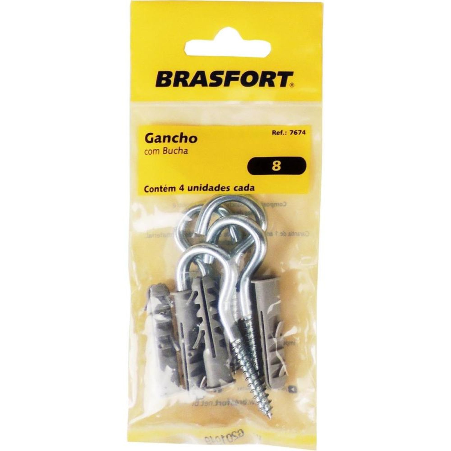 Gancho Com Bucha 08 Brasfort (Com 4) Un.Venda: Mva/4