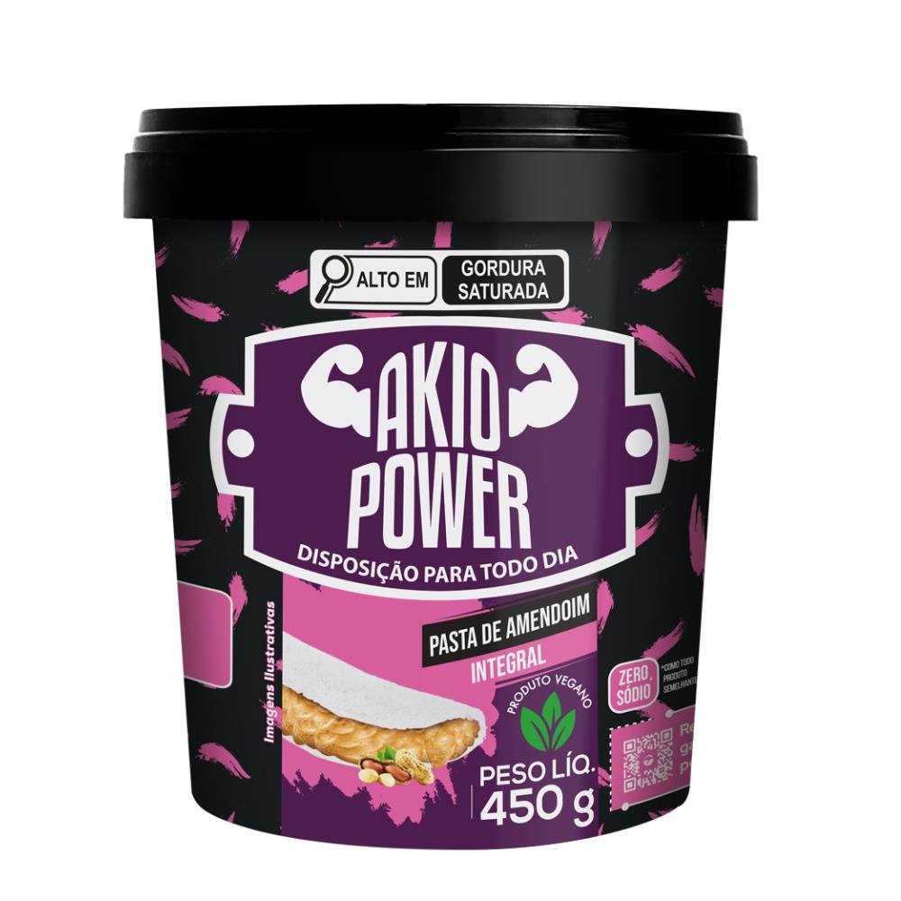 Pasta de amendoim akio power cx 12/450g