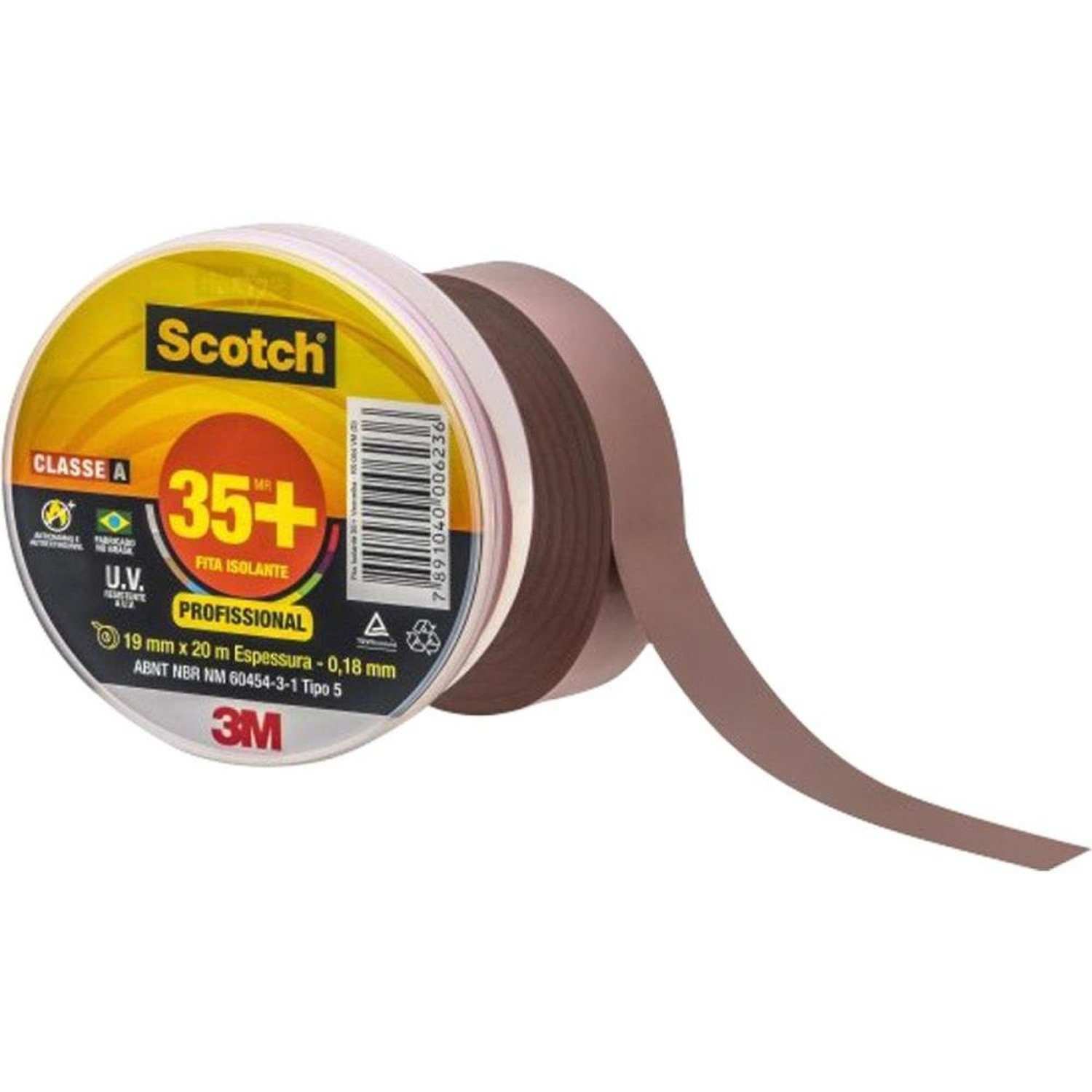 Fita Isolante 19X20m Scotch 35+ Marrom 3M Un.Venda: Pc/1
