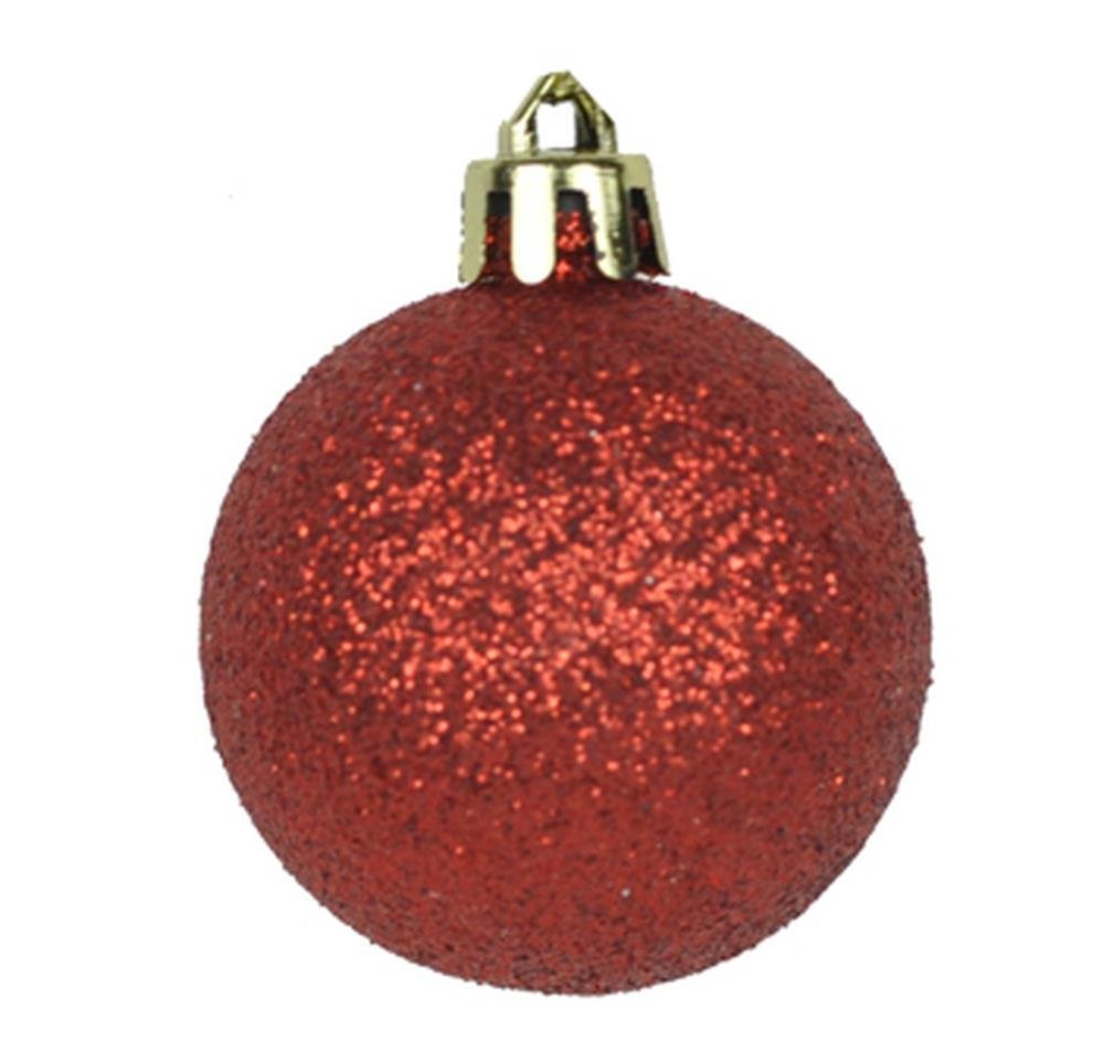 Bola Natal Tubo Mista 7 Cm Vermelha Master C/6 Td 100