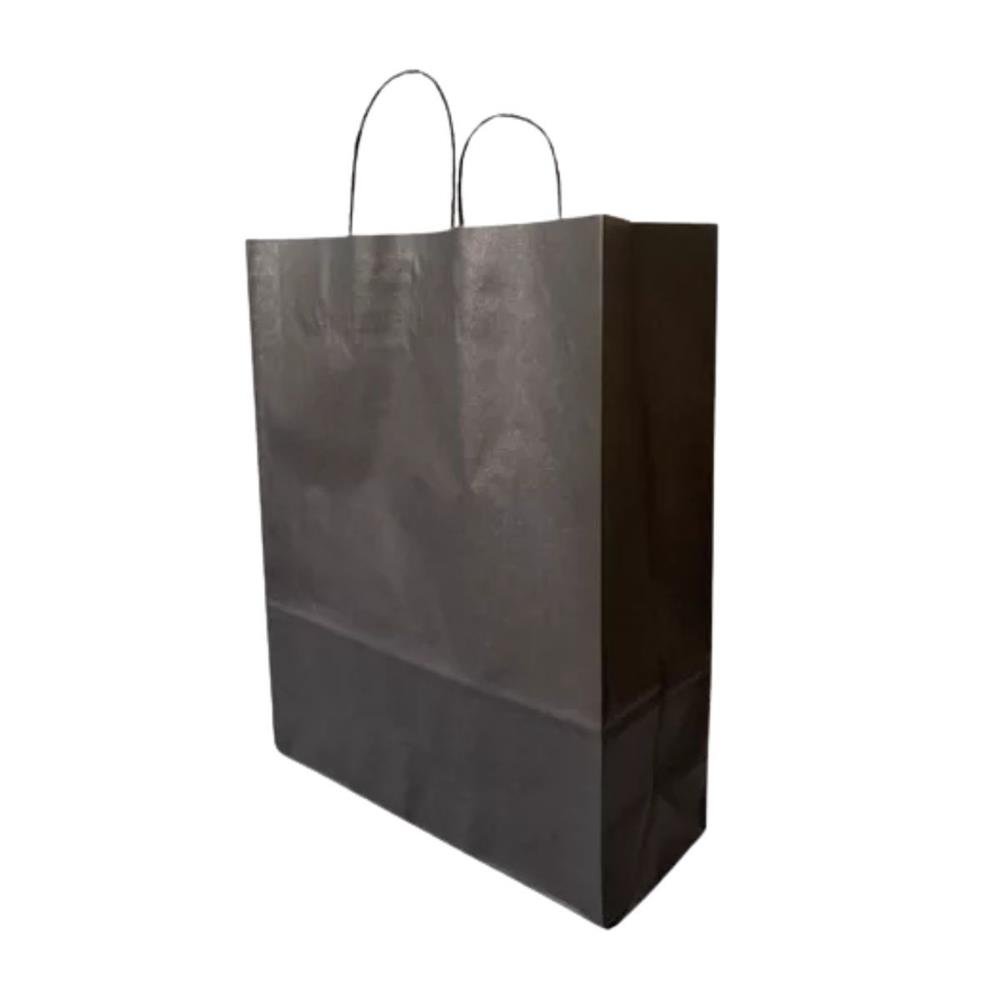 Sacola De Papel Kraft Preta 80 Gramas 31X39 CmCom 50 Unidades Zagarollo