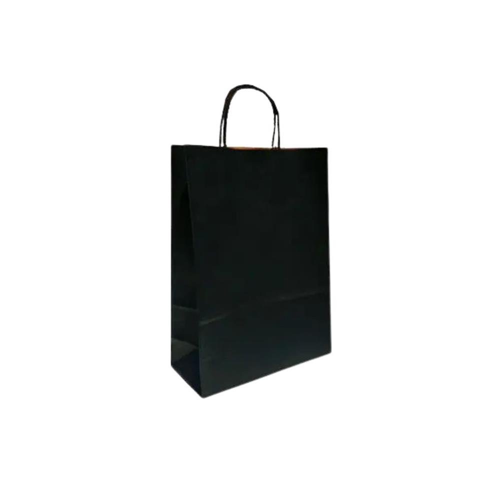 Sacola De Papel Kraft Preta 80 Gramas 31X39 CmCom 50 Unidades Zagarollo