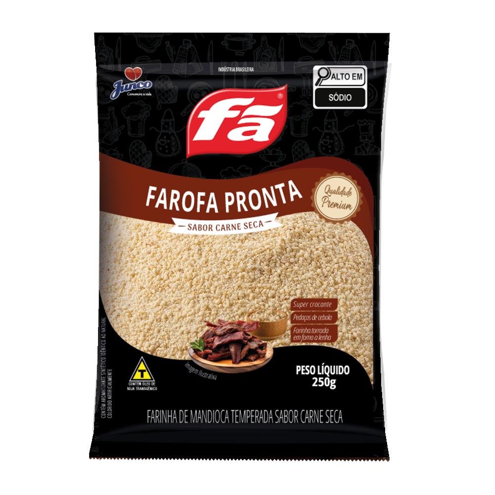 Farofa Mandioca Temperada Gourmet Carne Seca Fã 250g