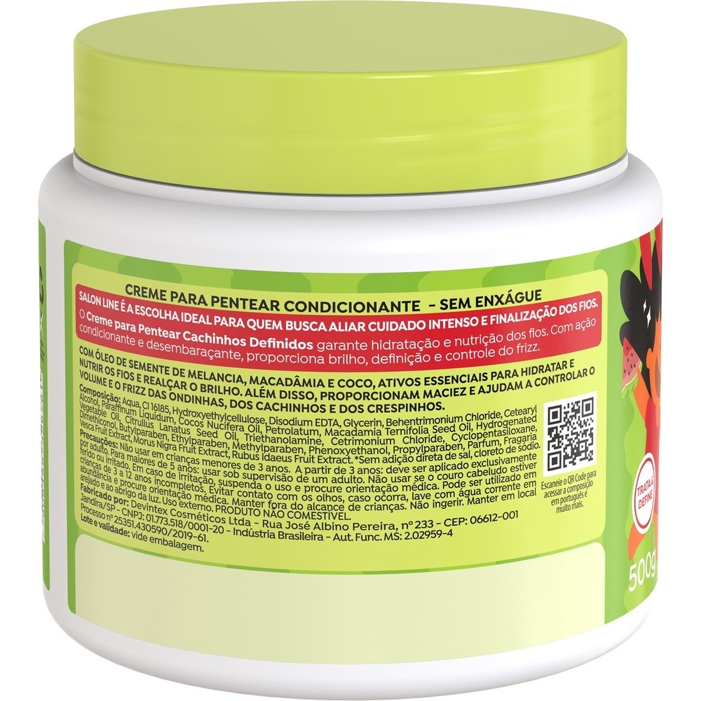 Creme para Pentear Salon Line Kids Melancia Cachinhos Definidos 500g