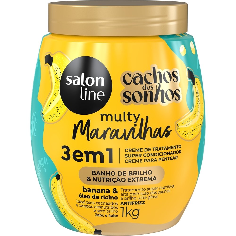 Creme Tratamento Salon Line Cachos Sonhos Banana 3 em 1 Multy Maravilhas 1 Kg