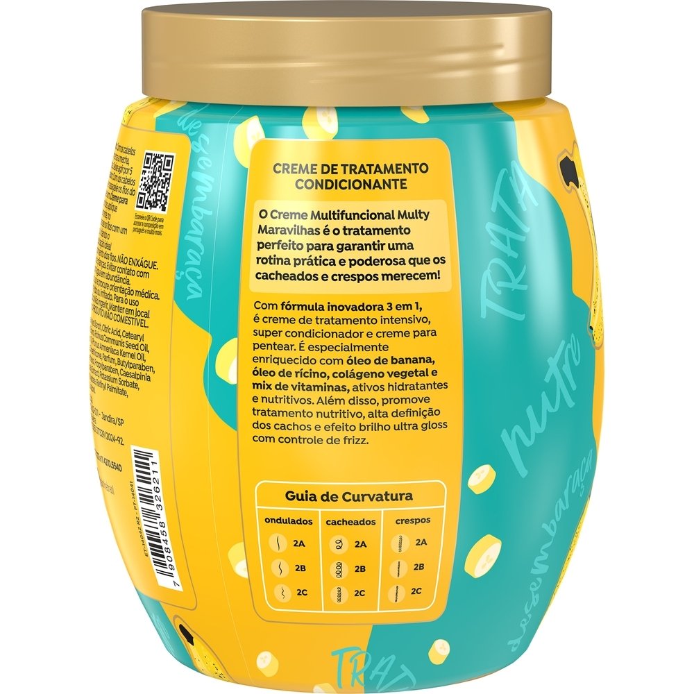 Creme Tratamento Salon Line Cachos Sonhos Banana 3 em 1 Multy Maravi 1 Kg