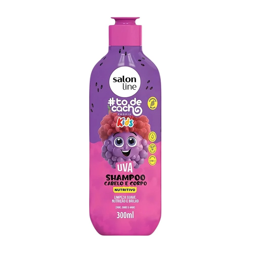 Kit Shampoo 300ml + Condicionador Salon Line Tô de Cachos Uva Kids 200ml