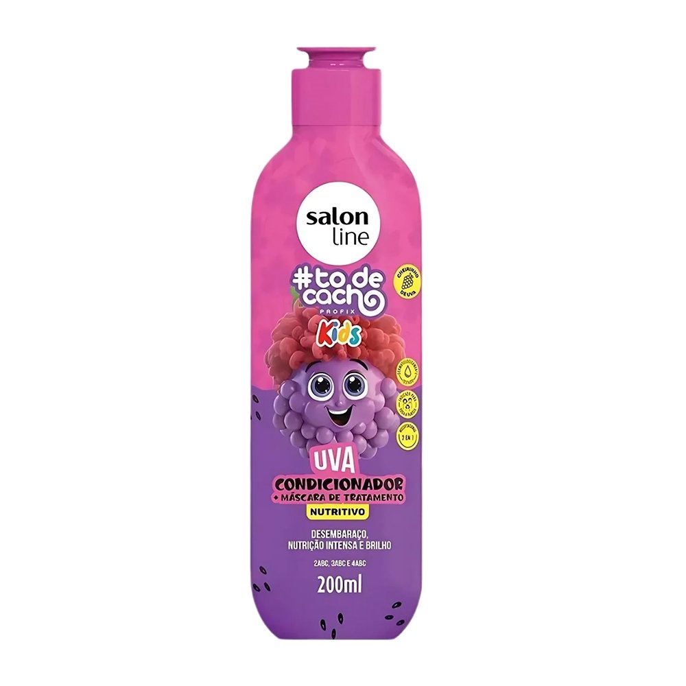 Kit Shampoo 300ml + Condicionador Salon Line Tô de Cachos Uva Kids 200ml