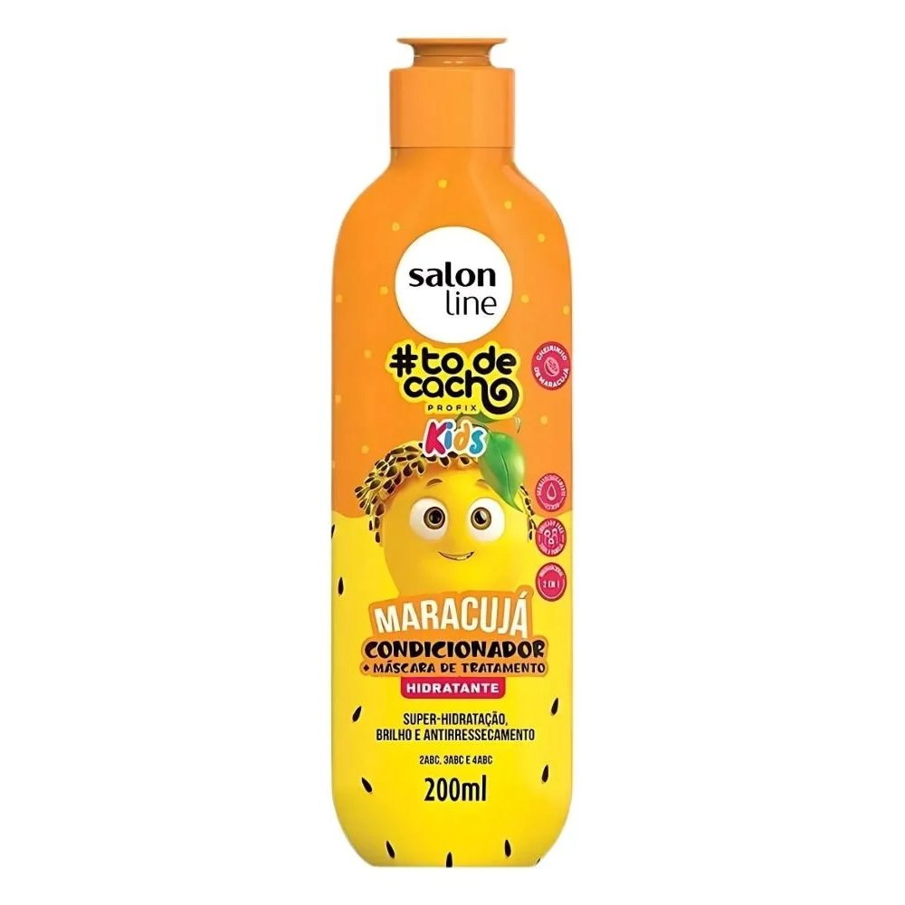 Kit Shampoo 300ml + Condicionador Salon Line Tô de Cachos Maracujá Kids 200ml