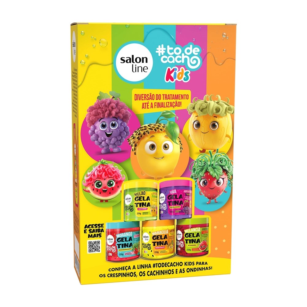 Kit Shampoo 300ml + Condicionador Salon Line Tô de Cachos Maracujá Kids 200ml