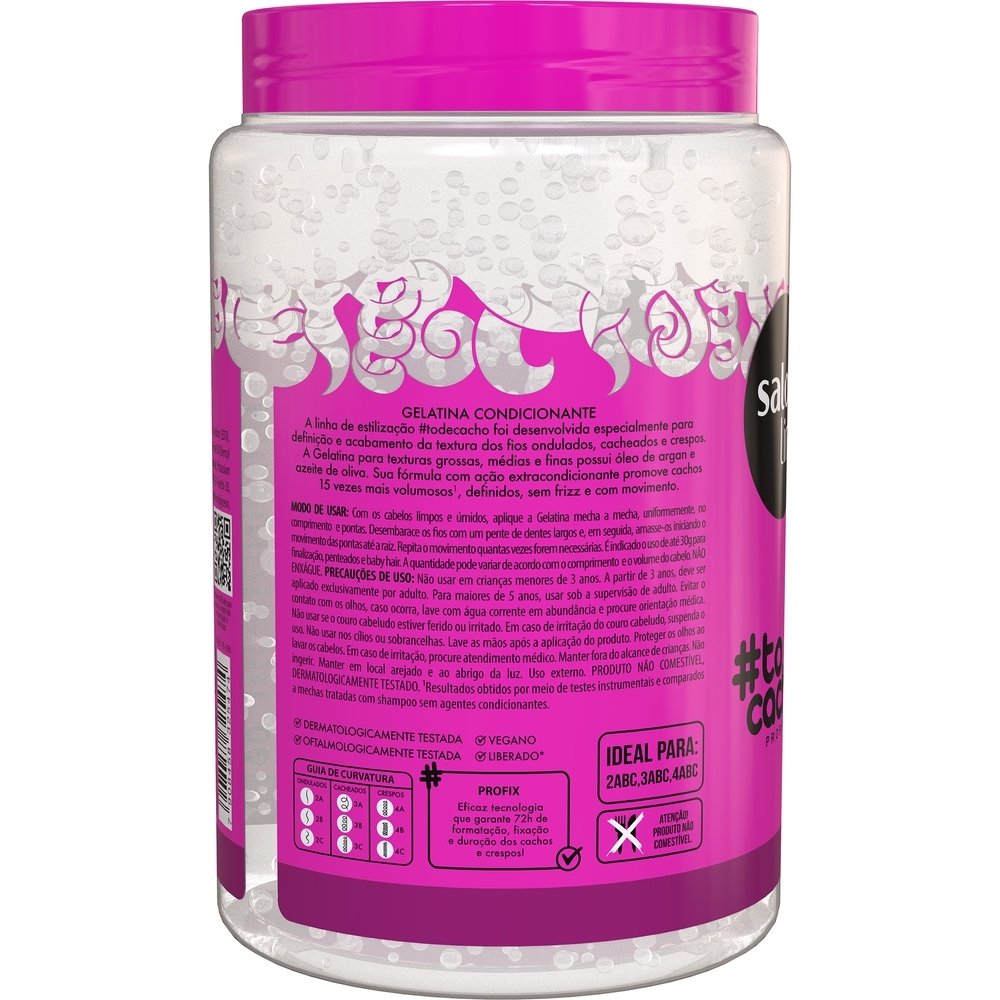 Gelatina Capilar Salon Line Tô de Cachos Super Volume 1 Kg