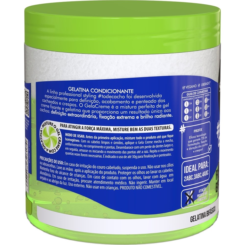 Gelacreme Salon Line Tô de Cachos Fixação Ultra Extraordinária 500g