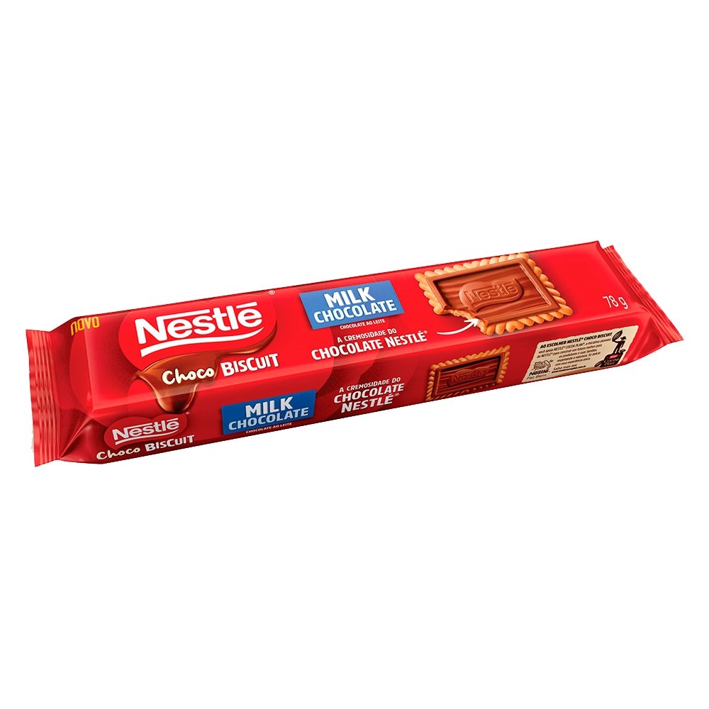 Biscoito Nestlé Choco Biscuit Chocolate ao Leite 78g - Embalagem com 30 Unidades