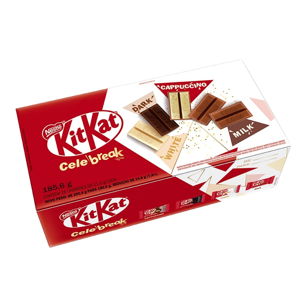 Chocolate Nestlé KitKat 4F Celebreak Sortidos 185,6g