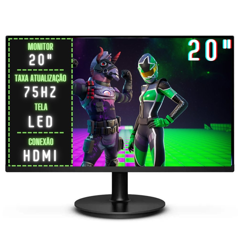 PC Gamer Completo 3green Play Intel Core i5 8GB RAM Placa de video Geforce 2GB SSD 256GB Monitor 20" 75Hz Fonte 500W 3GP-017 Windows 10