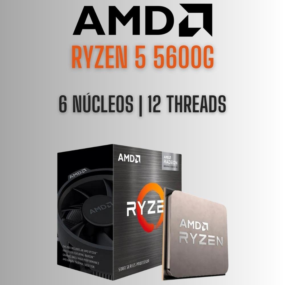 PC Gamer AMD Ryzen 5 5600G 6 Nucleos 4.40Ghz, Graficos Radeon VEGA 7, 16GB DDR4, SSD 256GB, Fonte 500W, 3green Force - 3F-001