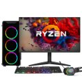PC Gamer Completo AMD Ryzen 5 5600G, Graficos Radeon VEGA 7, 16GB DDR4, SSD 256GB, Fonte 500W, Monitor 21.5" 75Hz, 3green Force - 3F-009