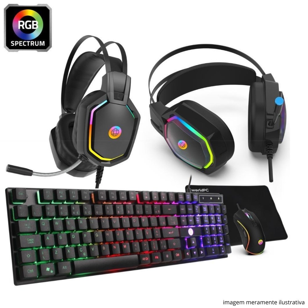 Computador Gamer Completo Intel Core i7 16GB SSD 1TB Kit Gamer com Headset Monitor 24" Windows 10 3green Flash