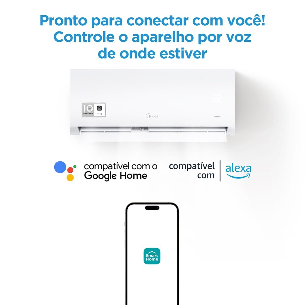 Ar Condicionado Split Springer Midea Hi Wall Xtreme Save Connect Inverter 12.000 Btu/H Quente E Frio Monofasico Branco 42Agvqi12m5 - 220V