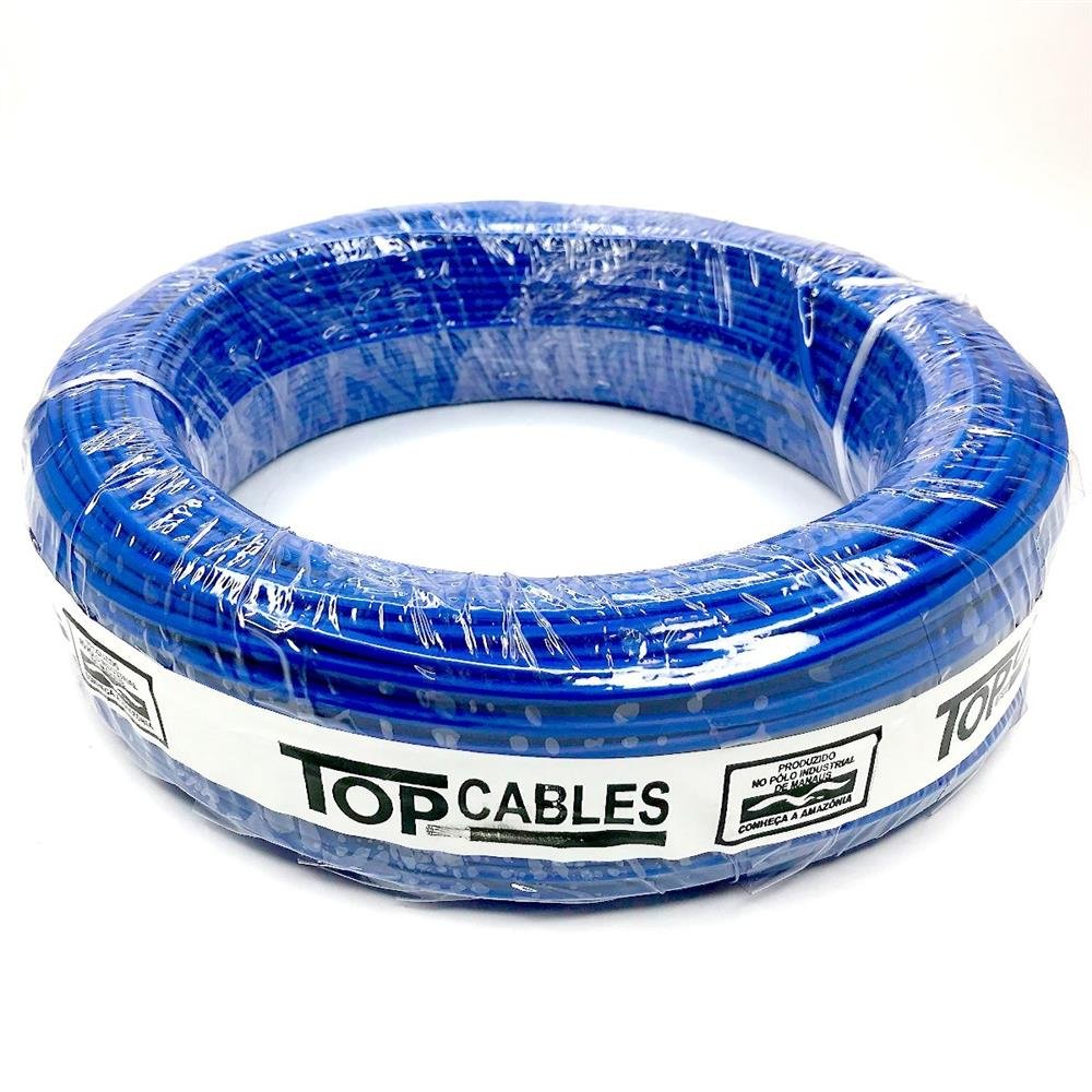 Cabo Elétrico 2,5 Mm Azul Peça Com 100 Metros Top Cables