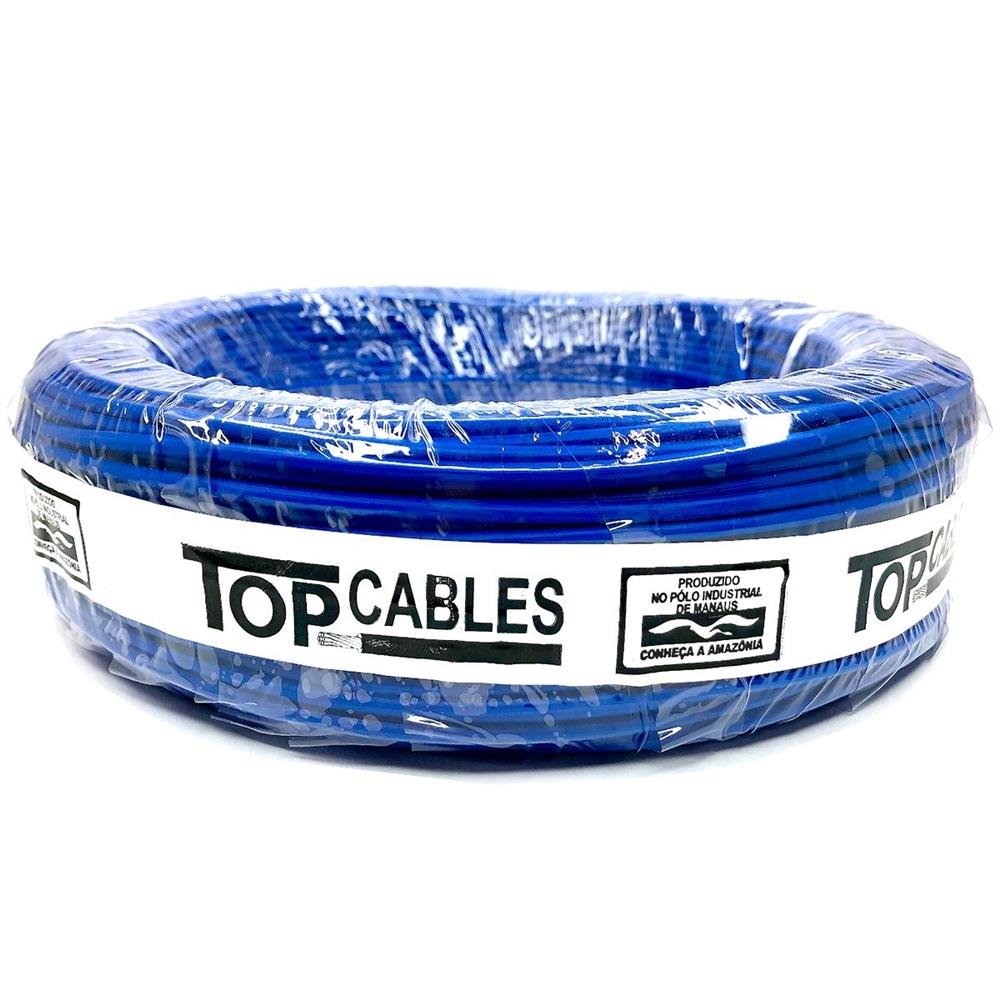 Cabo Elétrico 2,5 Mm Azul Peça Com 100 Metros Top Cables