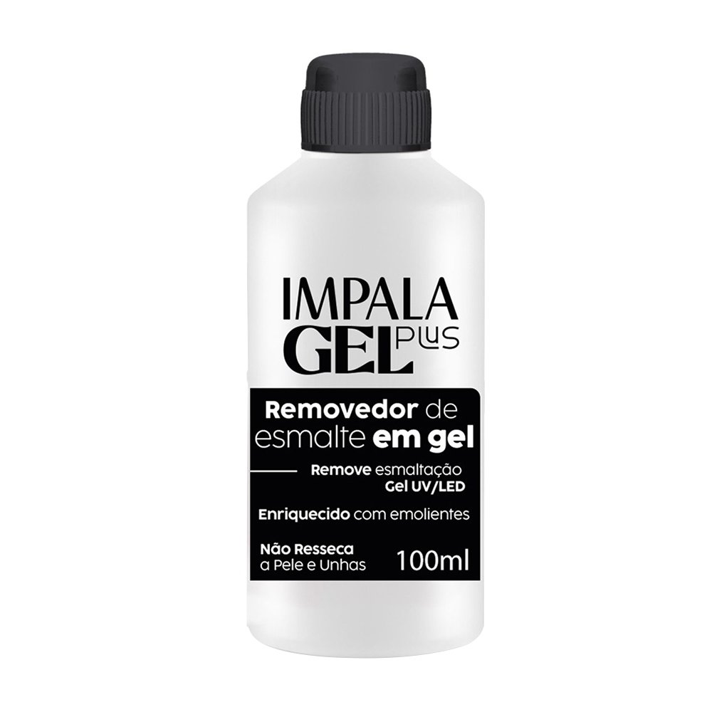 Removedor de Esmalte Impala Gel Plus 100ml - Embalagem com 12 Unidades