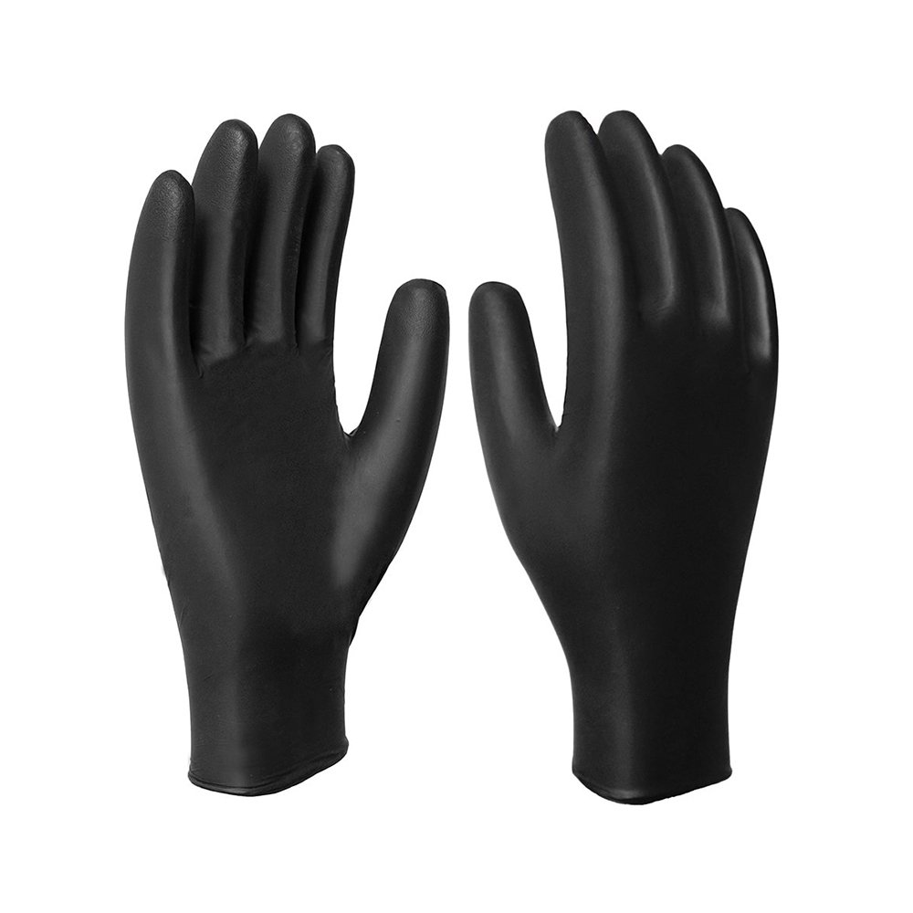 Luva Imbat Nitrílica de Procedimento - Preta Heavy Tamanho 8 Médio - Embalagem com 50 Unidades