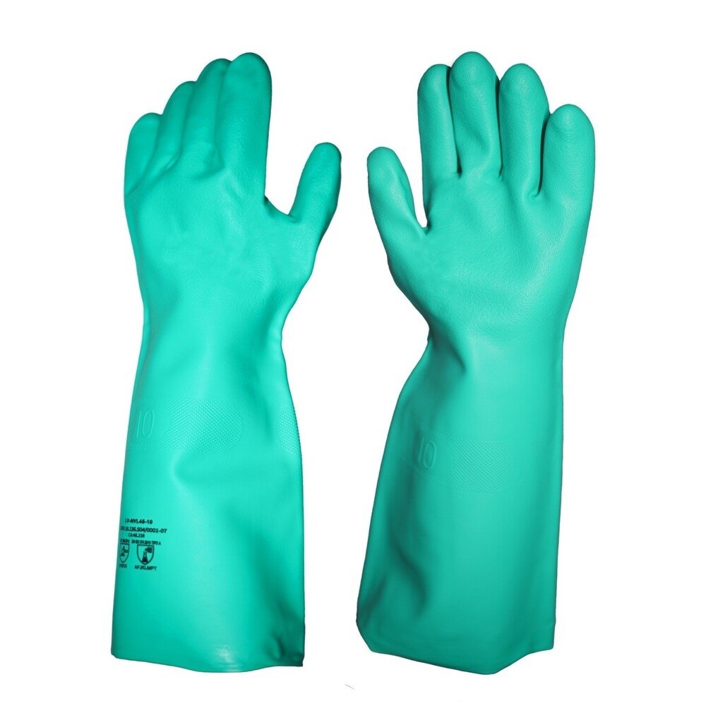 Luva Imbat Nitrílica Longa - Verde 45cm Tamanho 8 Médio