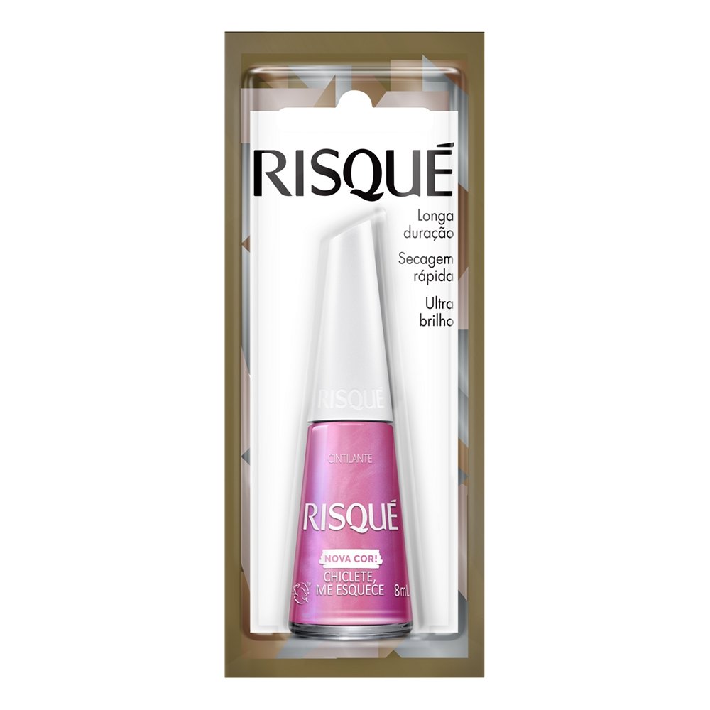 Esmalte Risqué Cintilante Chiclete me Esquece Rosa   Blister 8ml