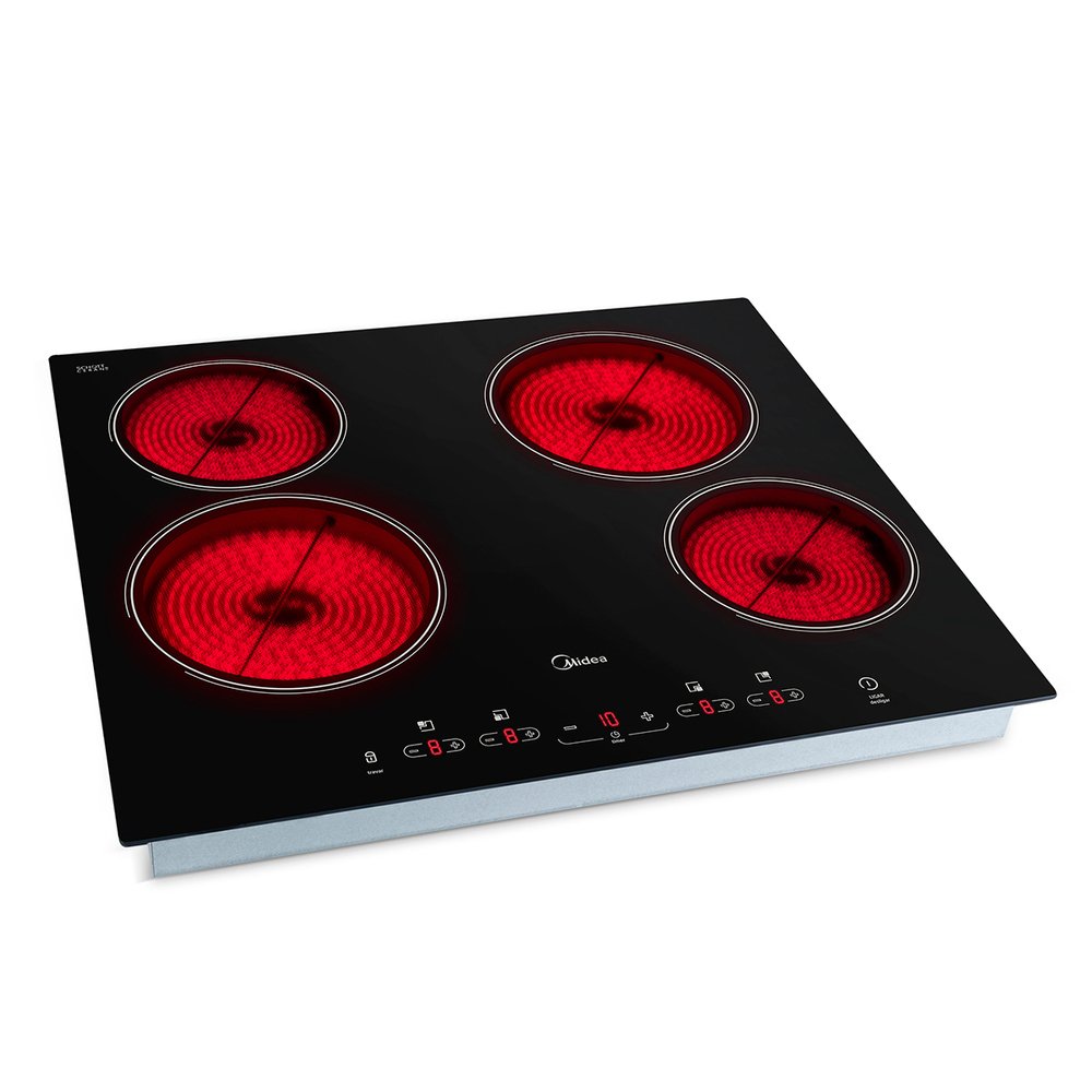 Cooktop 4 Bocas Midea Vitrocerâmico Touch 4Q Preto 220V CCA40P2