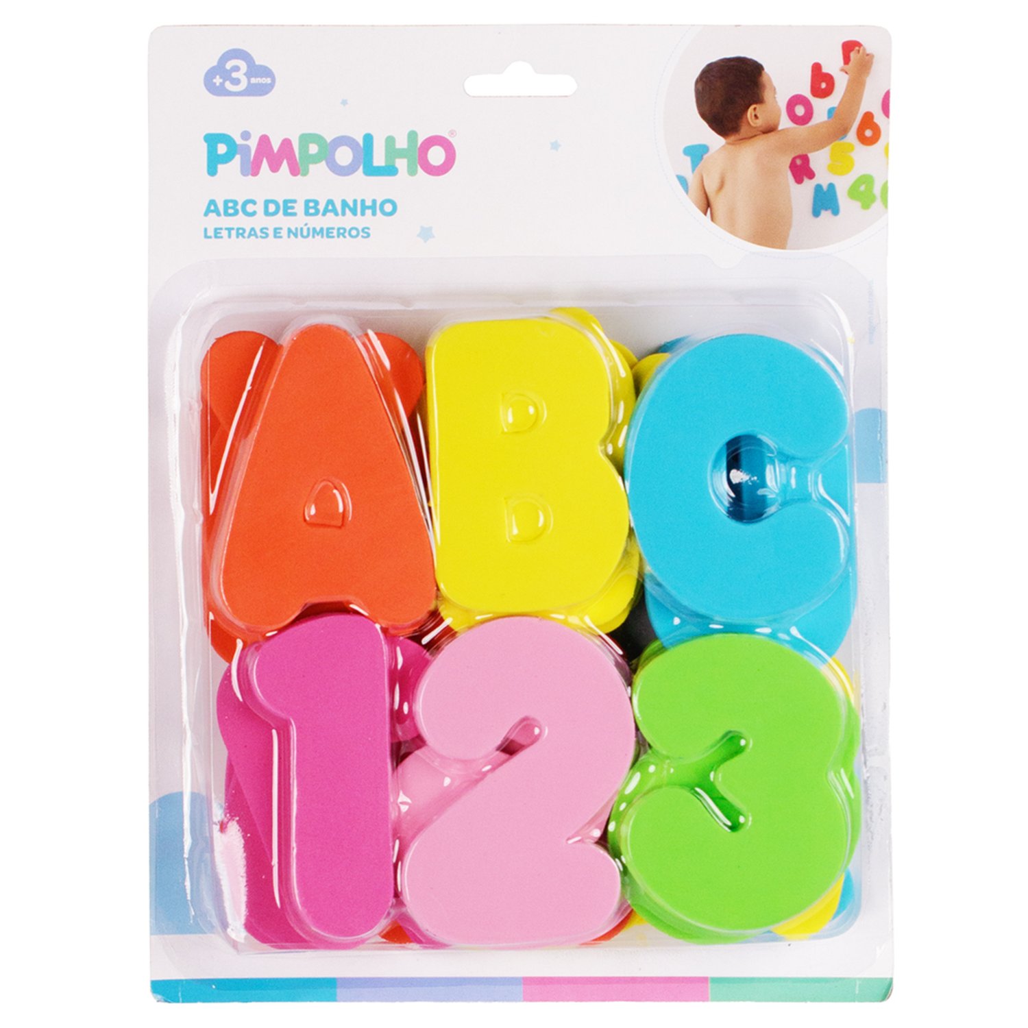 Kit ABC De Banho Letras E Números De Eva Unissex Pimpolho Caixa Com 1 Unidade.