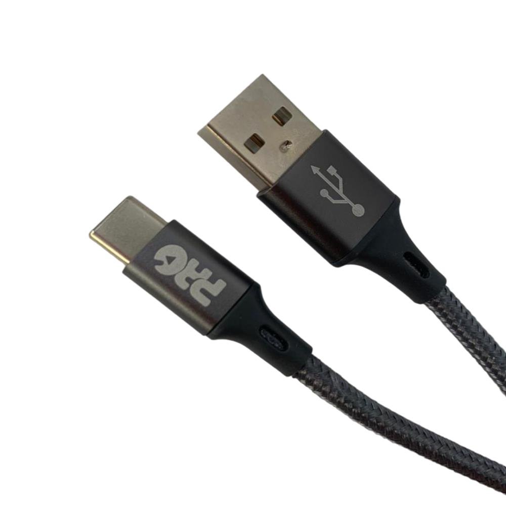 Cabo Usb-A + Usb-C 1.5 Metros Nylon Trancado - Cinza