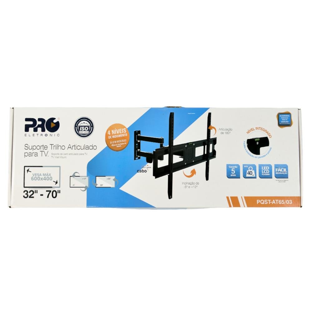 Suporte De Trilho Articulado Com 4 Niveis De Movimento Para Tvs, Lcd E Led 32¿~70¿