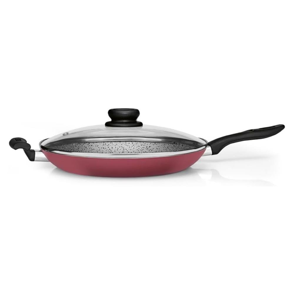 Frigideira Antiaderente Com Tampa 32cm Grande Panelux Cor Cereja 5002032