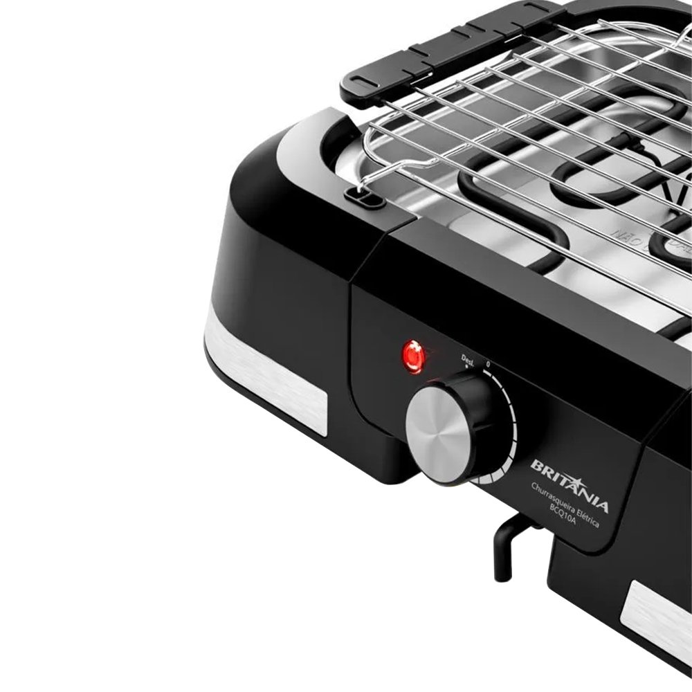 Churrasqueira Elétrica Britânia BCQ10A - 1500W, Preto/Inox, 220V