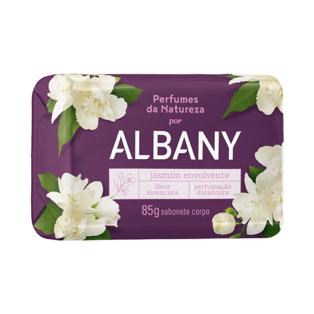 Sabonete Barra Albany Perfumes da Natureza Jasmim Envolvente 85g