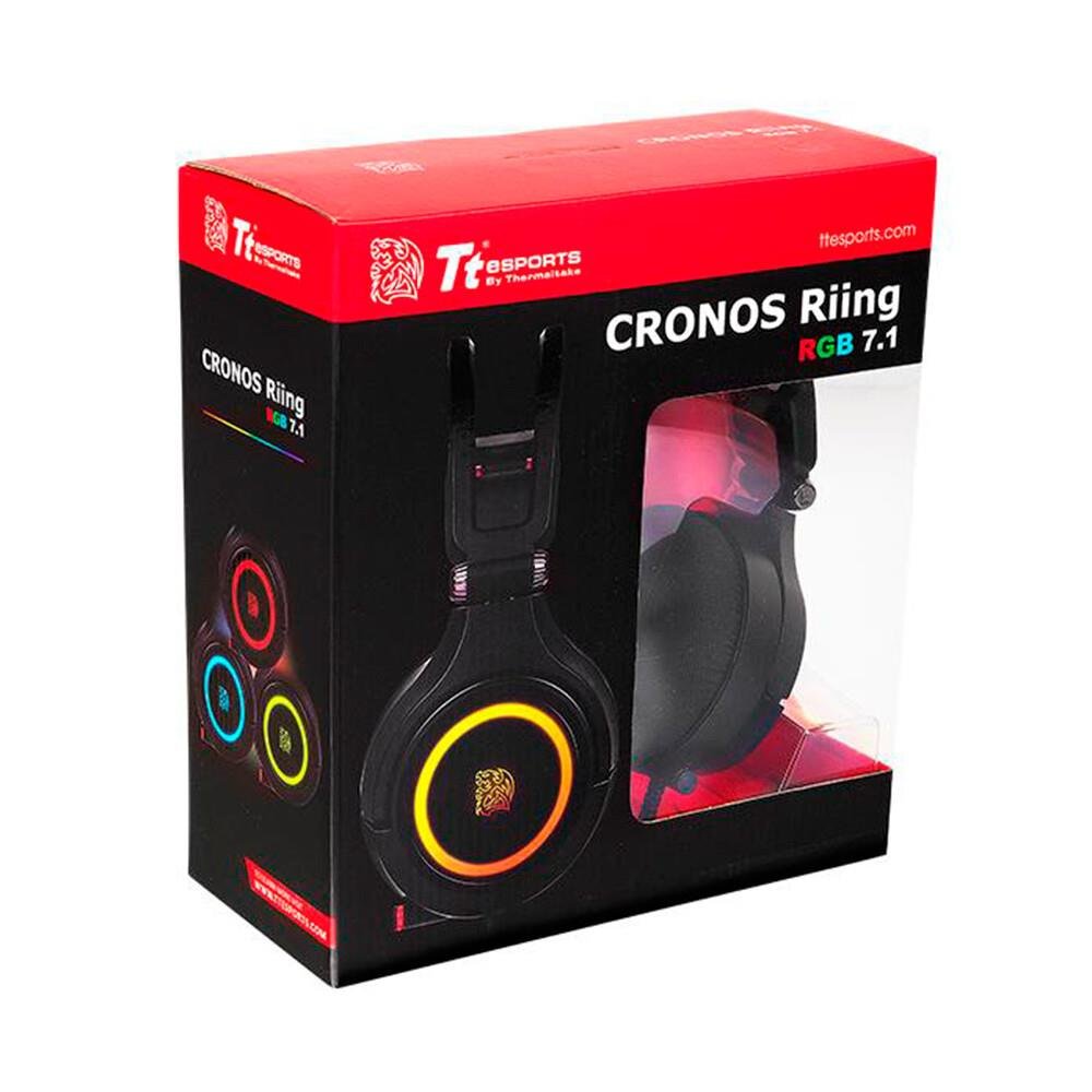 Headset Gamer Thermaltake Cronos Riing, RGB, com Conexão USB, 7.1 Surround, Preto