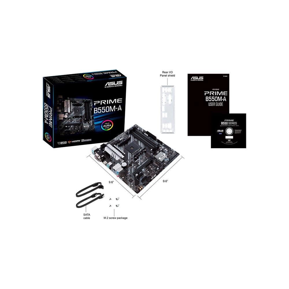 Placa mãe Asus, Chipset B550, Socket AMD AM4, mATX, DDR4, Prime B550M-A