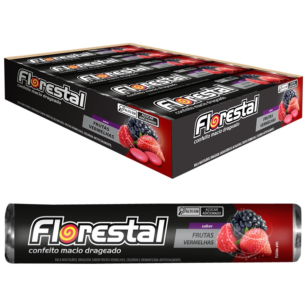Drops Florestal Drageado Frutas Vermelhas 32g - Embalagem com 10 ...