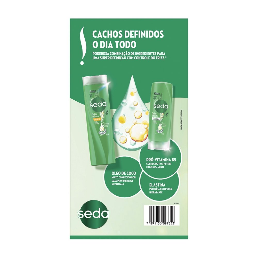 Kit Shampoo 300ml + Condicionador 190ml Seda Cachos Definidos