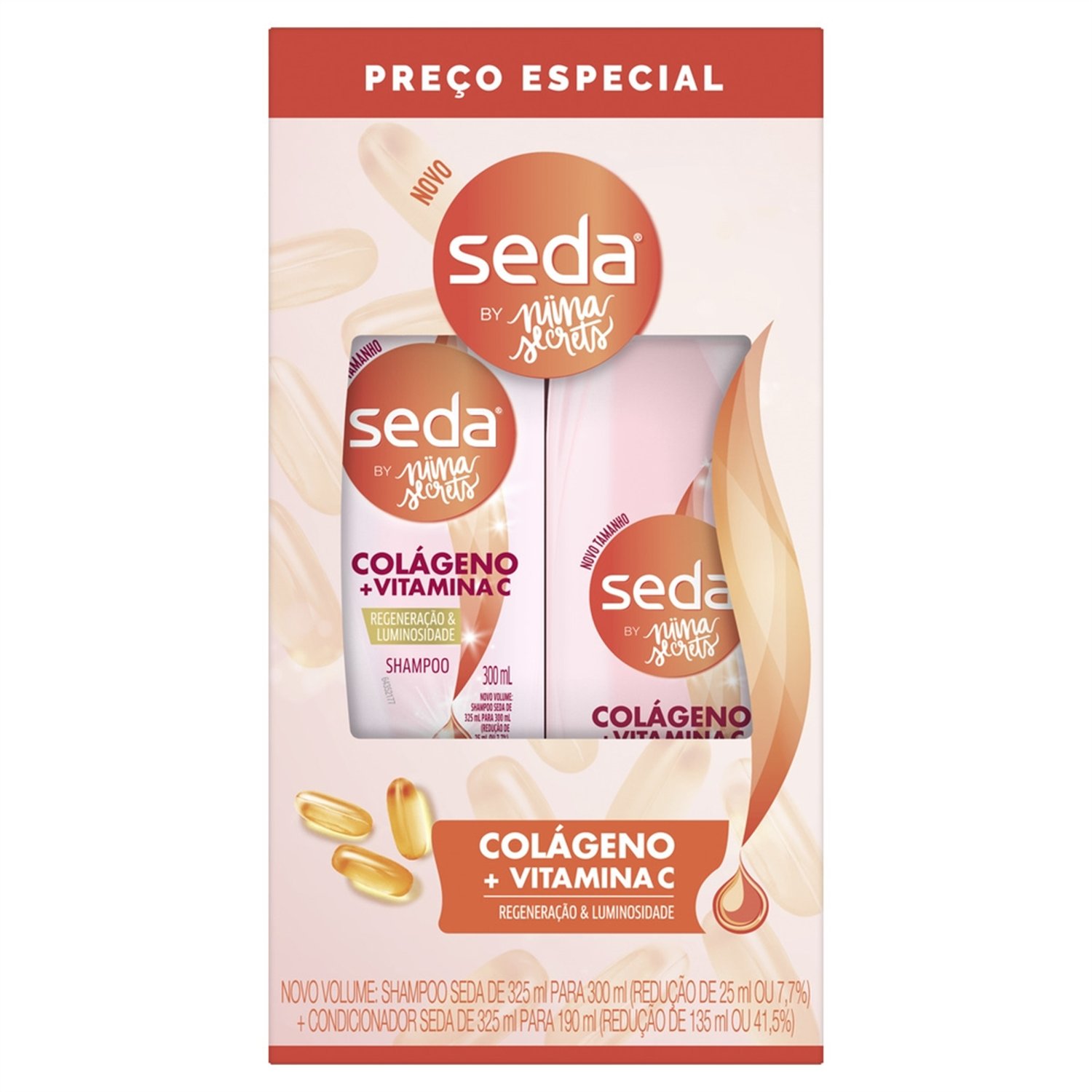 Shampoo 300ml + Condicionador - Seda Colágeno e Vitamina C 190ml