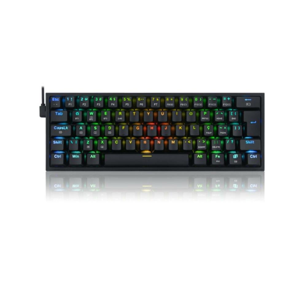 Teclado Mecânico Gamer Redragon Fizz Pro RGB Wireless, Preto, Switch Blue, K616-RGB-B (PT-BLUE)