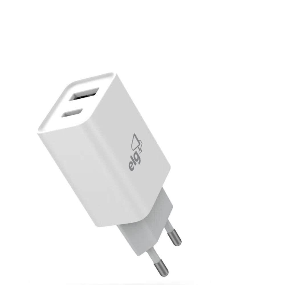 Carregador de Parede Universal ELG 1 Entrada USB Tipo-C 1 Branco - W124C
