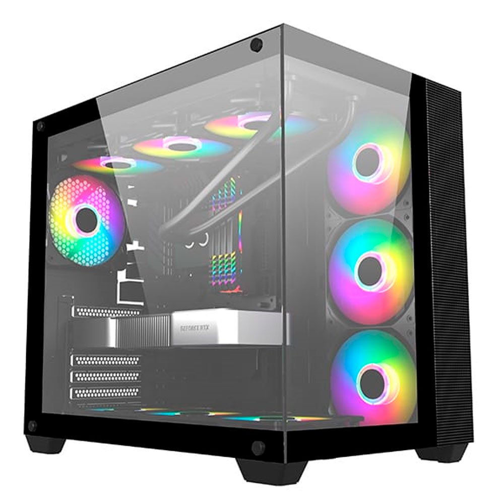 Gabinete Gamer Primetek S/Fonte ATX (IG30A) PREEO C/10 Fans RGB Vidro Temperado