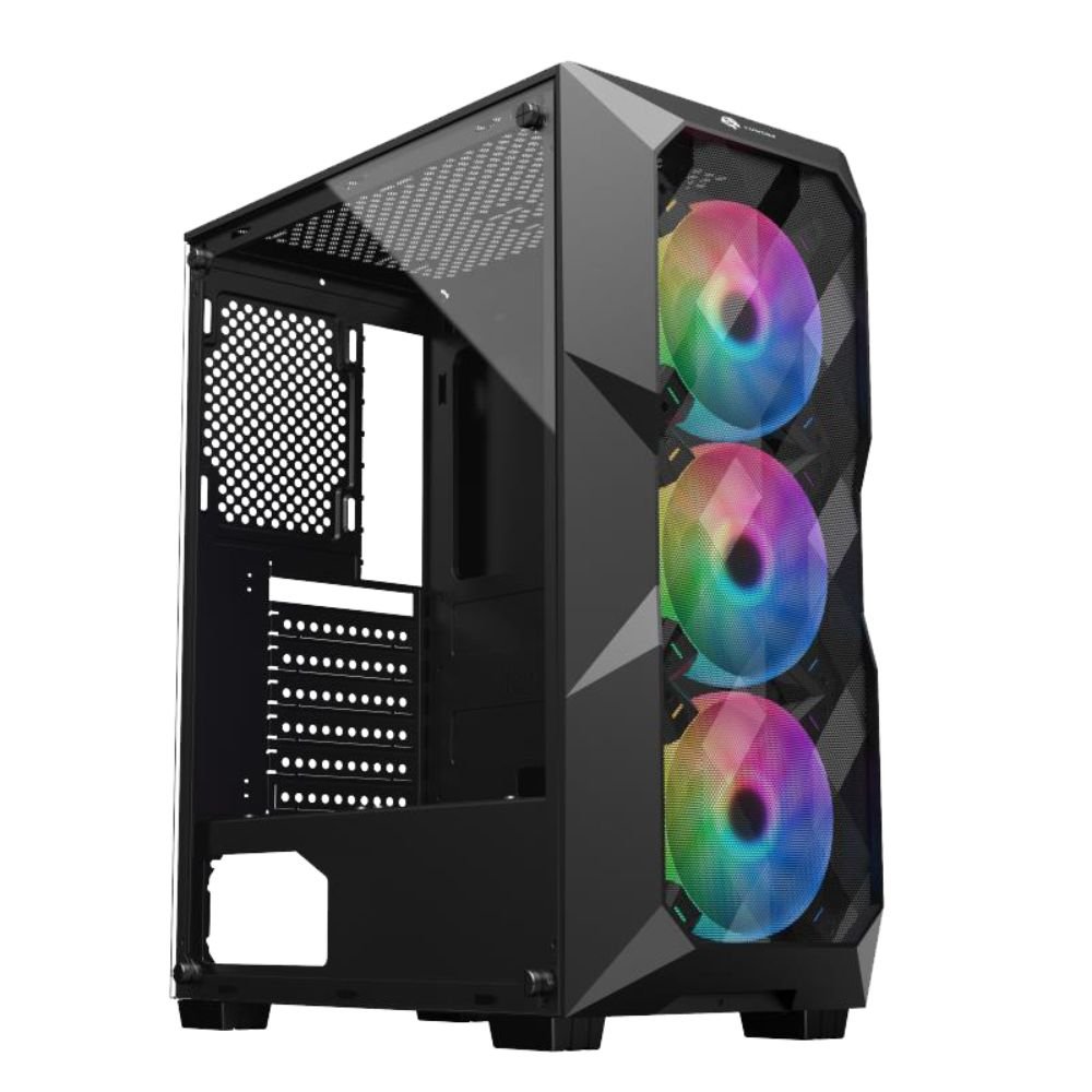 Gabinete Gamer Led RGB Hayom Com Lateral De Vidro GB1710 Preto